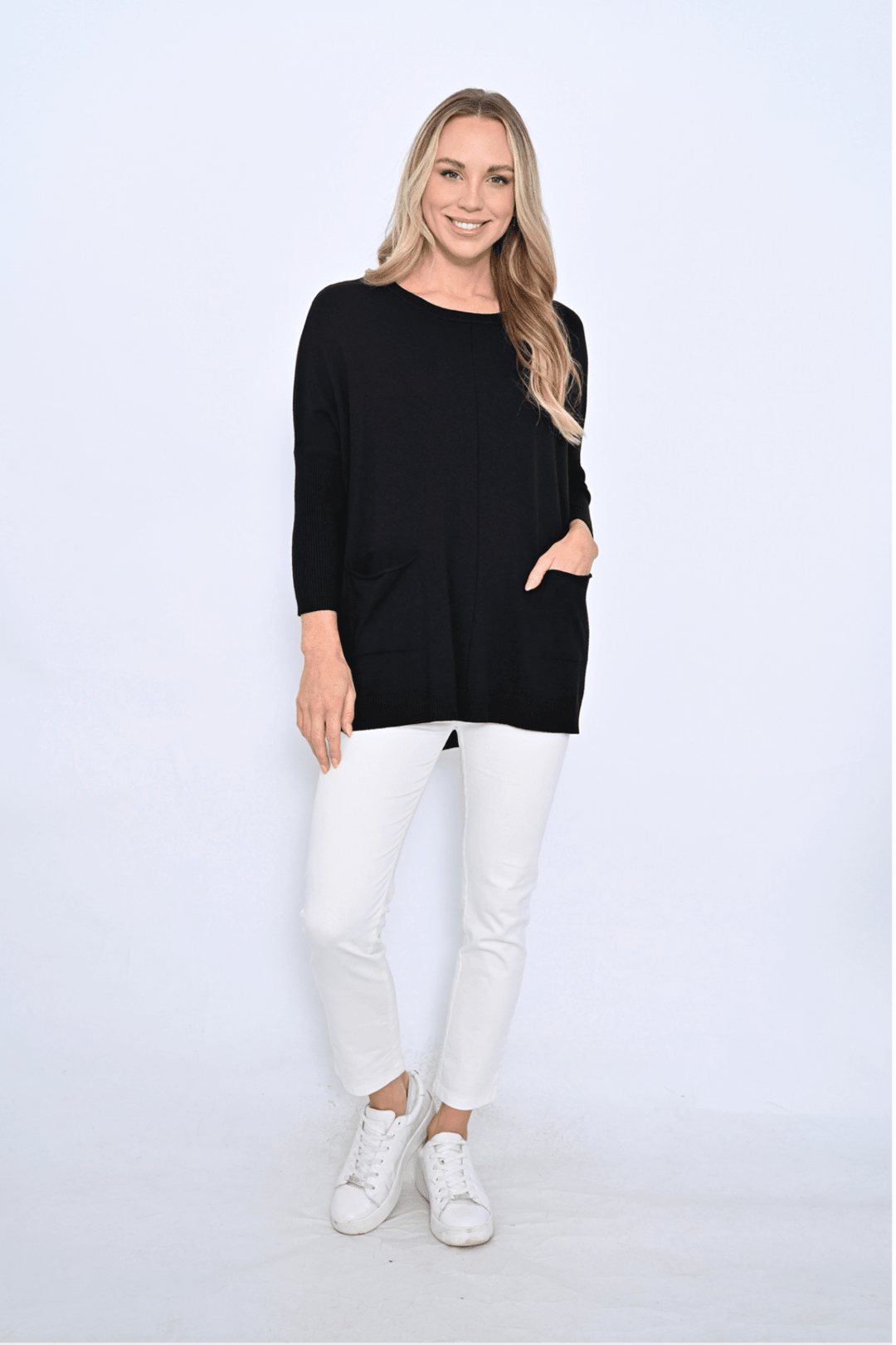 Two Pocket Harriet Jumper - Black - CC23 - Pizazz BoutiqueCali & Co