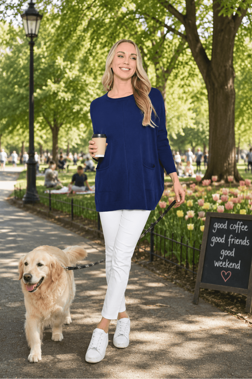 Two Pocket Harriet Jumper - Navy - CC23 - Pizazz BoutiqueCali & Co