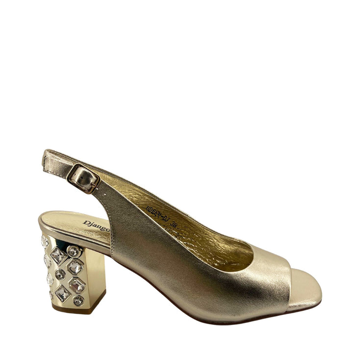 Udeem Heel - Pale Gold - DJ45 - Pizazz BoutiqueDjango & Juliette