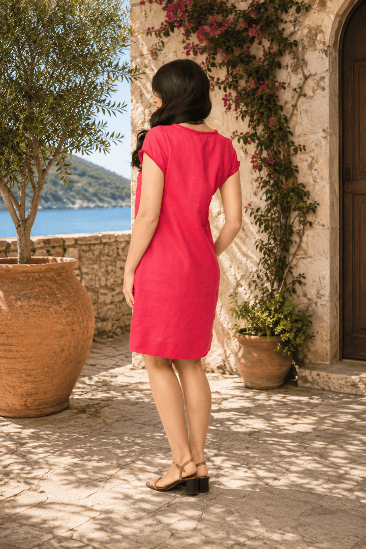 V Festival Dress - Red - F25 - Pizazz BoutiqueFoil