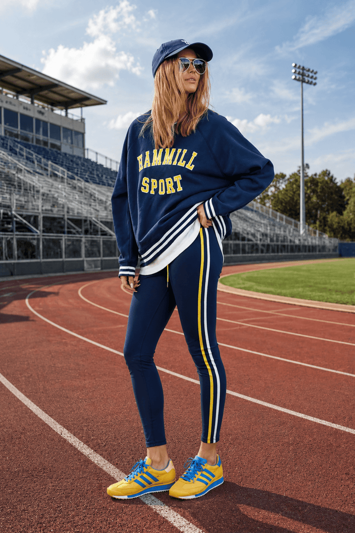 Varsity Leggings - Navy/Yellow - HC8 - Pizazz BoutiqueHammill + Co