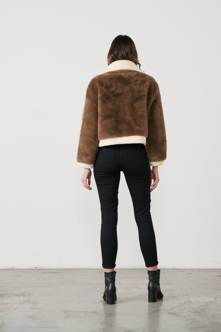 Vera Bomber Jacket - Brown - CJ4 - Pizazz BoutiqueCaju