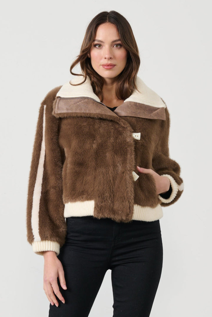 Vera Bomber Jacket - Brown - CJ4 - Pizazz BoutiqueCaju
