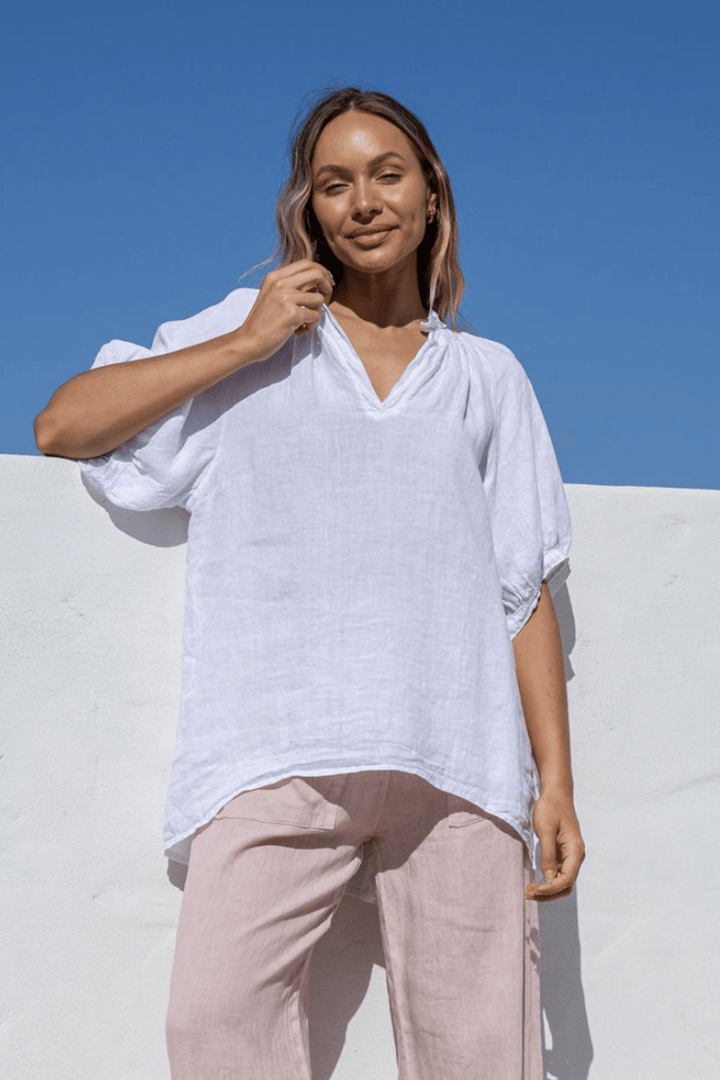 Vezzoso Top - White - FA5 - Pizazz BoutiqueFree Angel