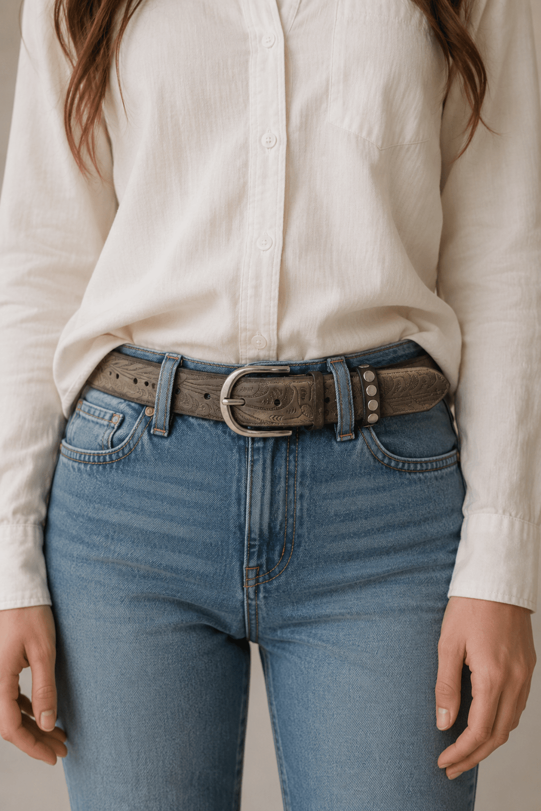 Wakanda Embossed Belt - Taupe - BB8 - Pizazz BoutiqueB Belt