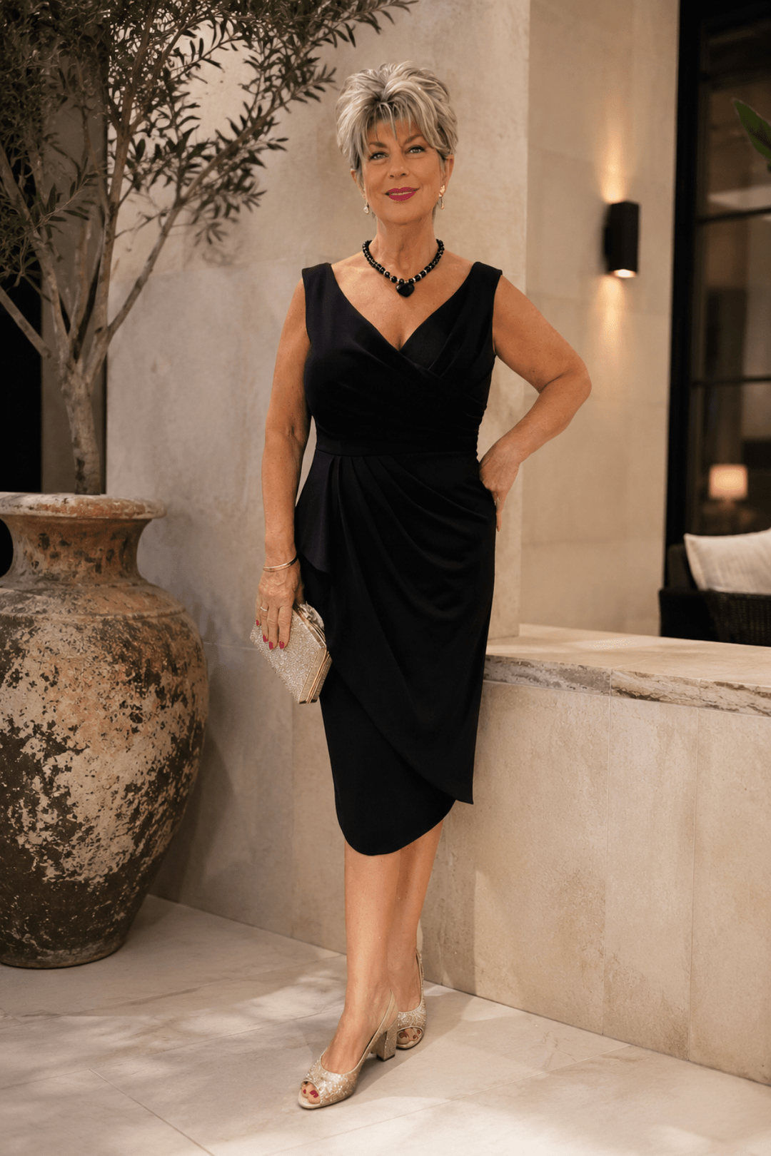 Waterfall Style Dress - Black - Z7 - Pizazz BoutiqueZaliea