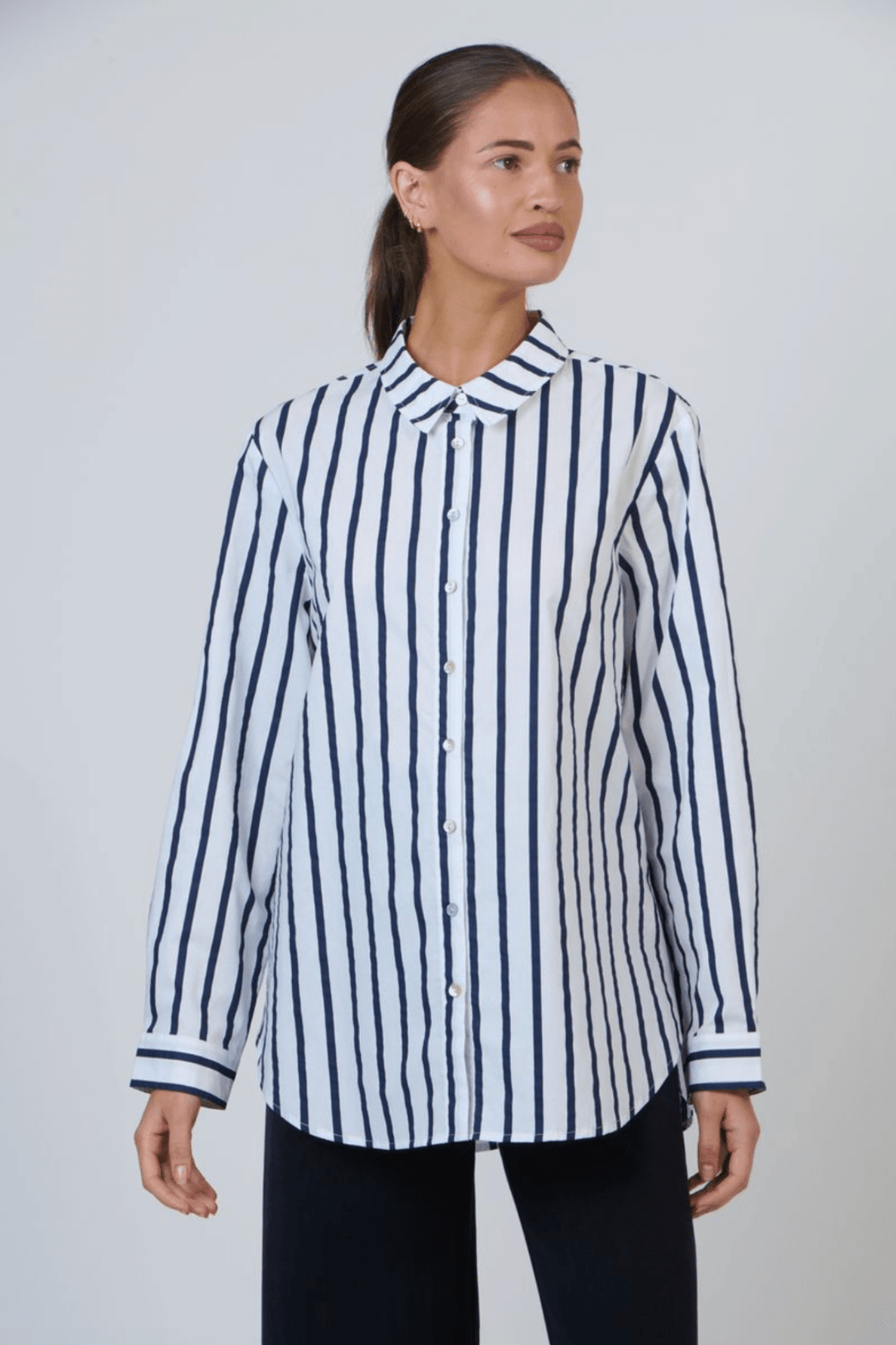 Wendy Shirt - Navy Stripe - N1 - Pizazz BoutiqueNamastai