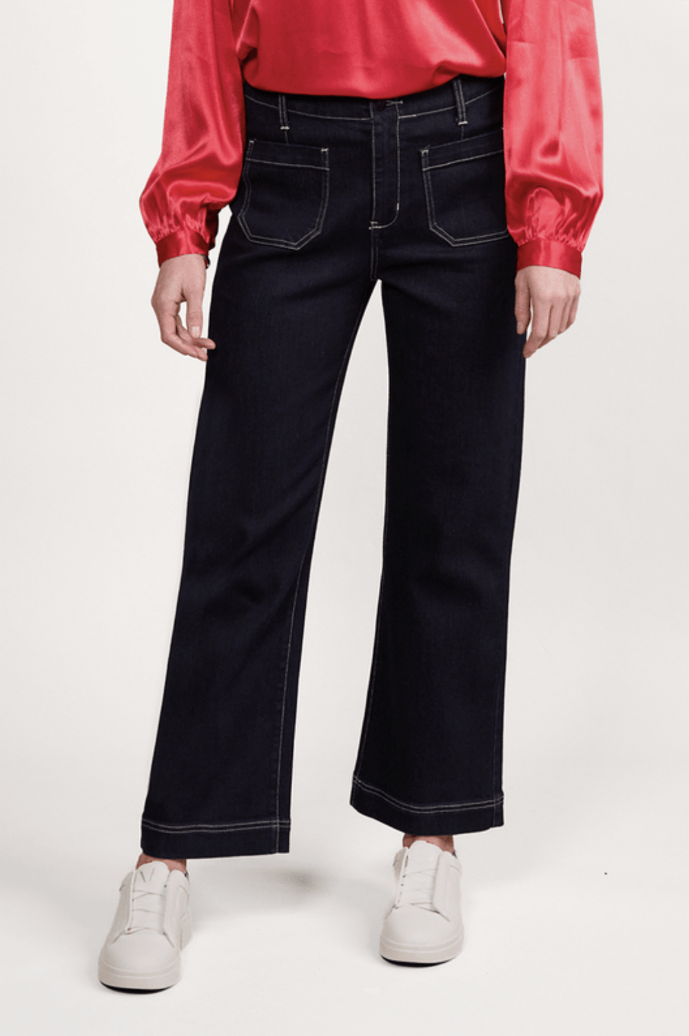 Wide Leg Ankle Grazer Jean - Ink - VA6 - Pizazz BoutiqueVassalli