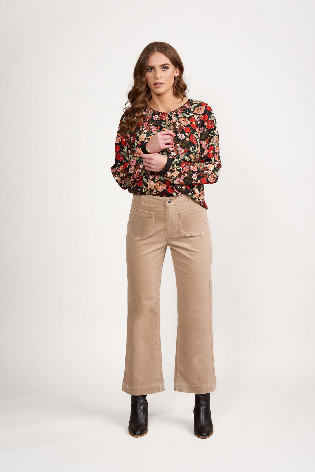 Wide Leg Ankle Grazer Pant - Oat - VA5 - Pizazz BoutiqueVassalli