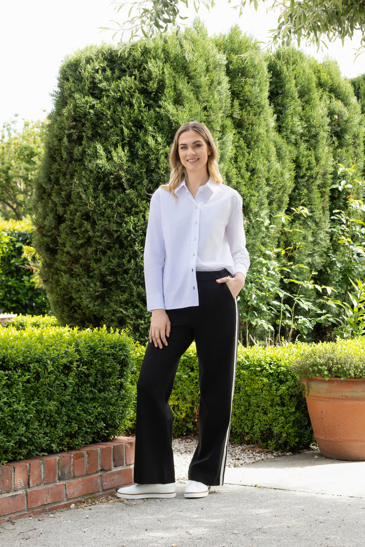 Wide Leg Pull On Pant - Black - VA11 - Pizazz BoutiqueVassalli