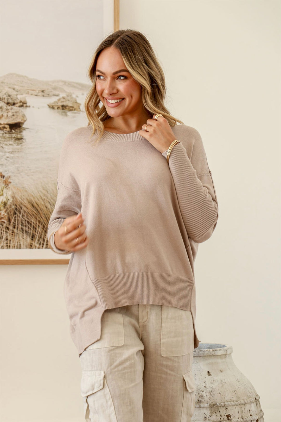 Willow Jumper - Sand - SN6 - Pizazz BoutiqueSilence & Noise