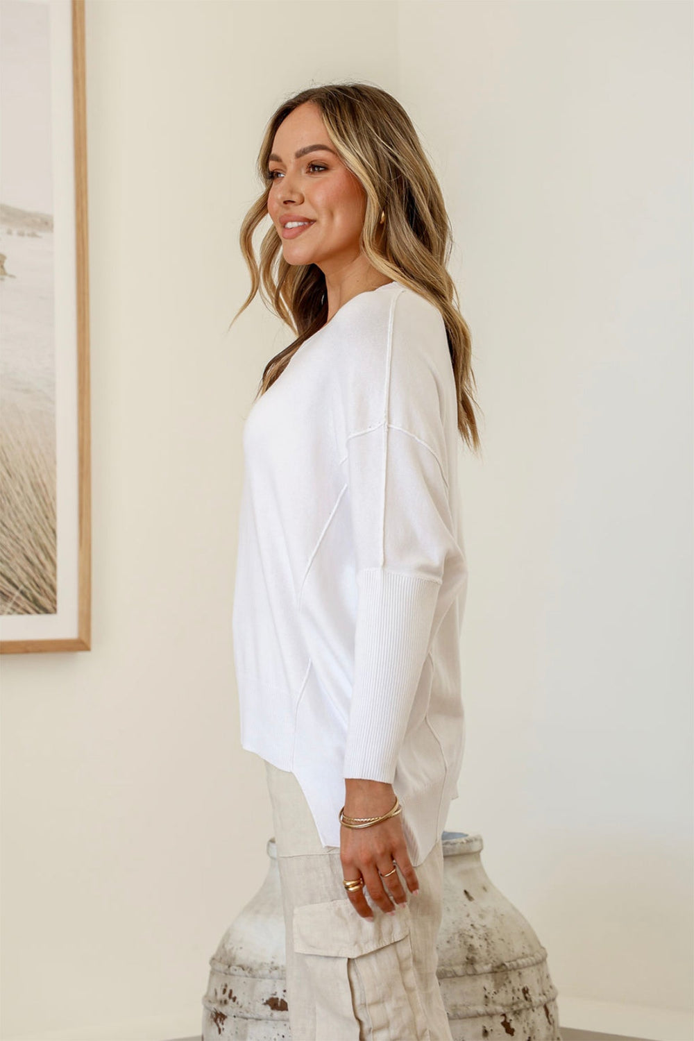 Willow Jumper - White - SN6 - Pizazz BoutiqueSilence & Noise