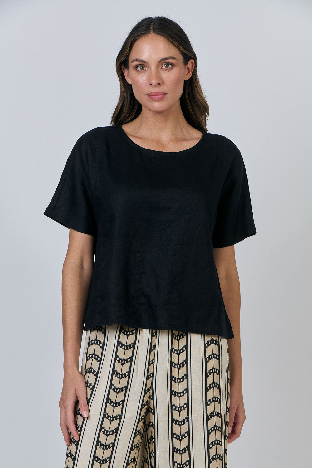 Willow Linen Top - Black - OJ9 - Pizazz BoutiqueNaturals By O & J