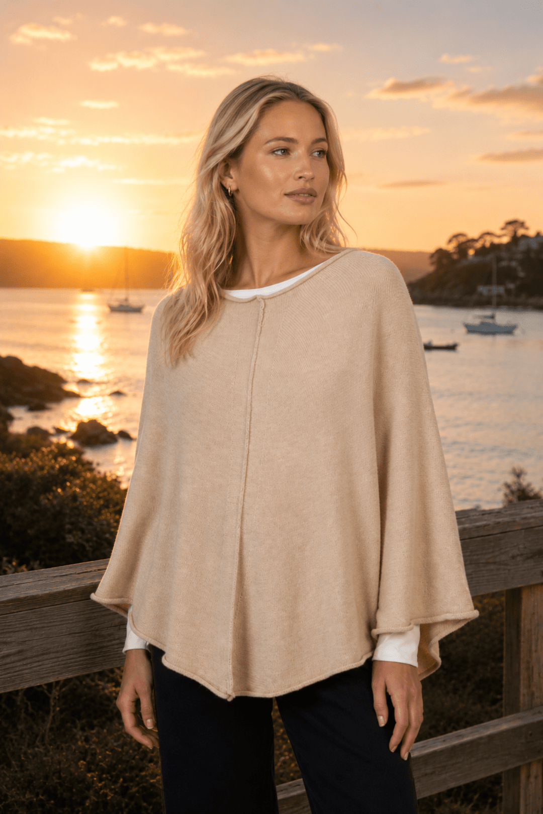 Winnie Poncho - Travertine - N6 - Pizazz BoutiqueNamastai