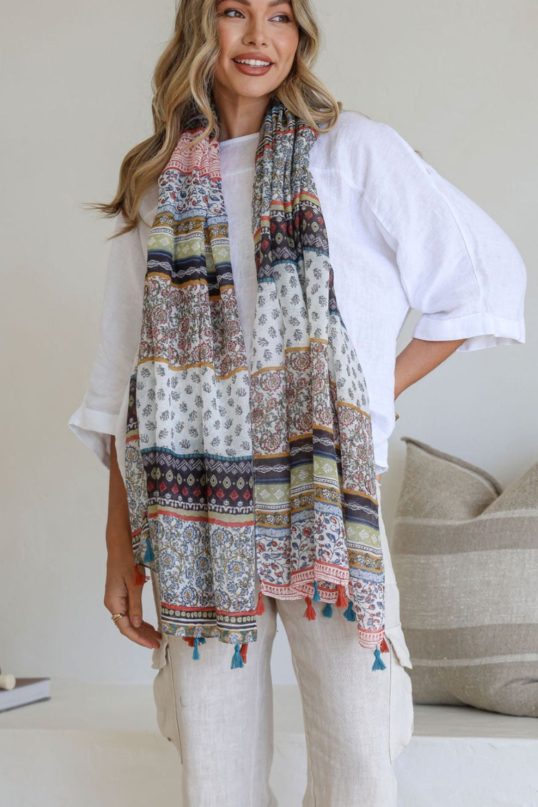 Wisteria Scarf - Tan Green - FR14 - Pizazz BoutiqueFree Spirit