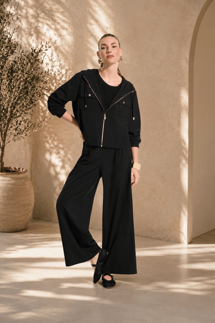 Woven Utility Jacket - Black - JR40 - Pizazz BoutiqueJoseph Ribkoff