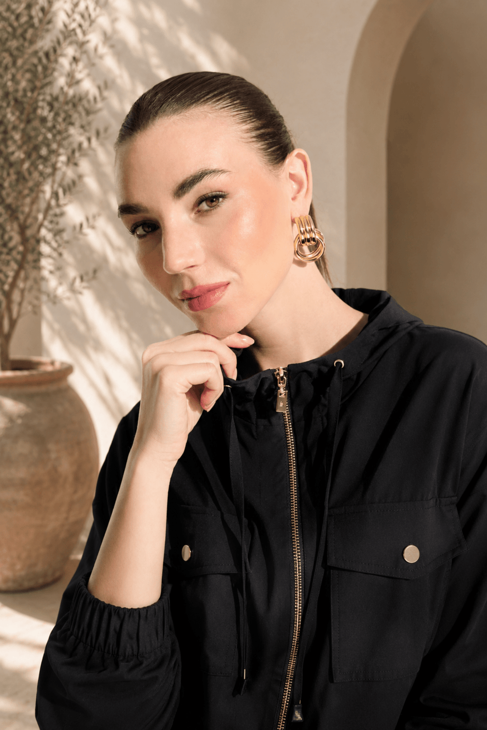 Woven Utility Jacket - Black - JR40 - Pizazz BoutiqueJoseph Ribkoff