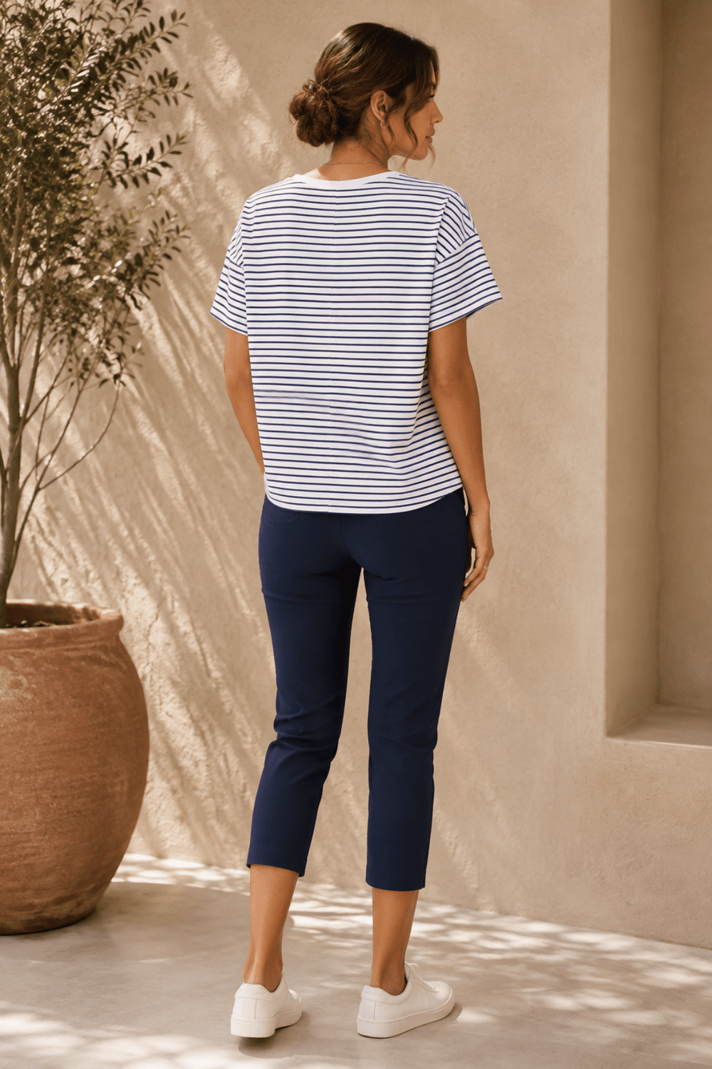 Zara Stretch Pant - Navy - TZ65 - Pizazz BoutiqueThreadz