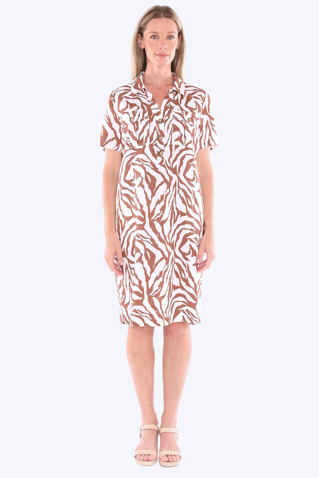 Zebra Mono Dress - Multi - JP14 - Pizazz BoutiqueJUMP