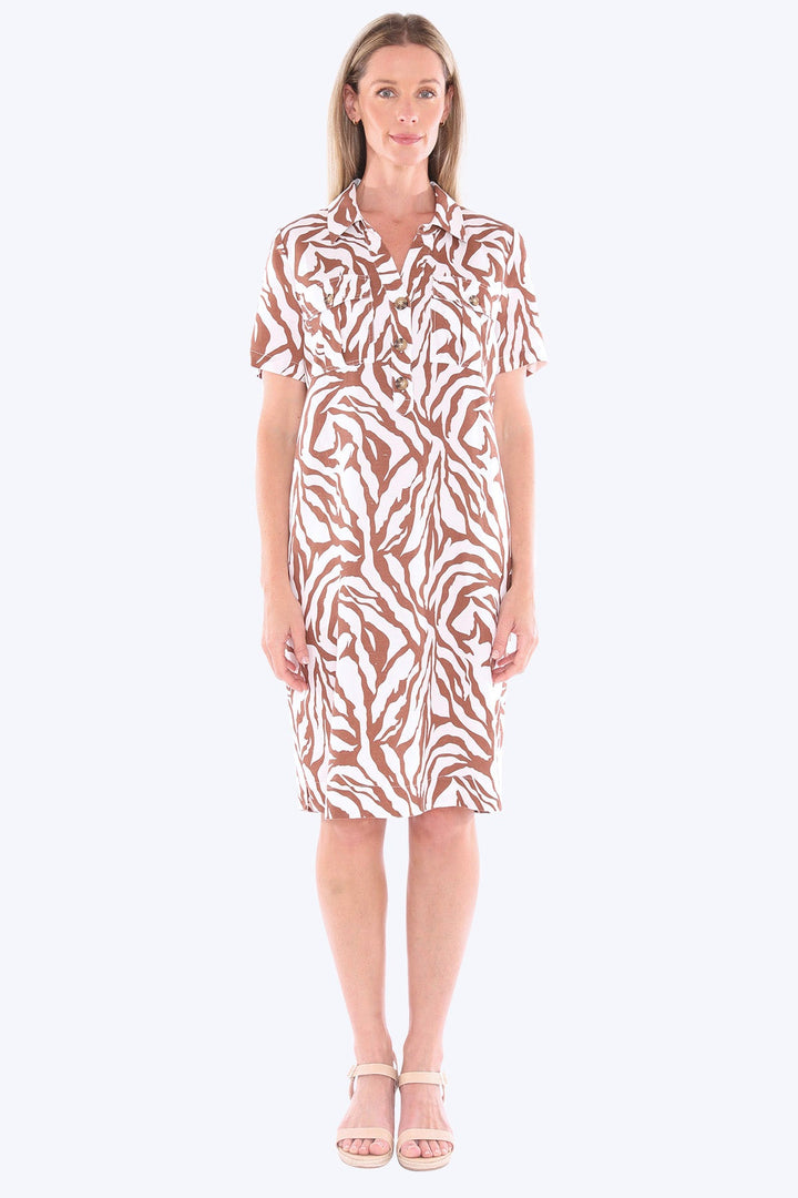 Zebra Mono Dress - Multi - JP14 - Pizazz BoutiqueJUMP