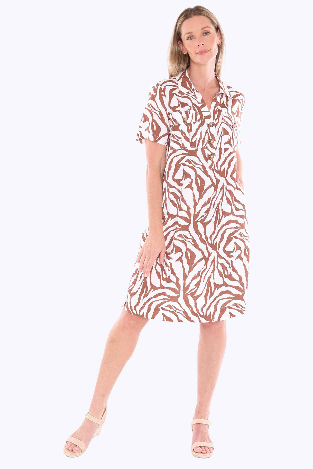 Zebra Mono Dress - Multi - JP14 - Pizazz BoutiqueJUMP