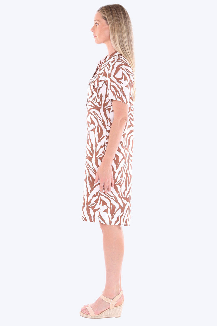 Zebra Mono Dress - Multi - JP14 - Pizazz BoutiqueJUMP