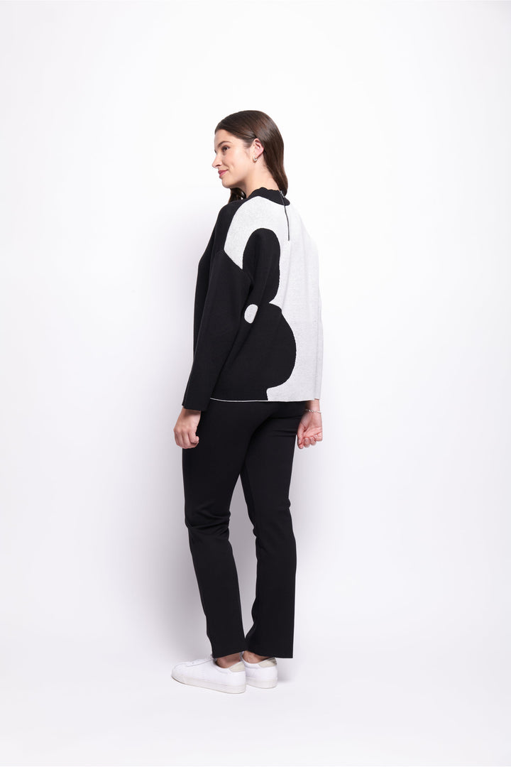 Zip Code Sweater - Mono Flower - F40 - Pizazz BoutiqueFoil