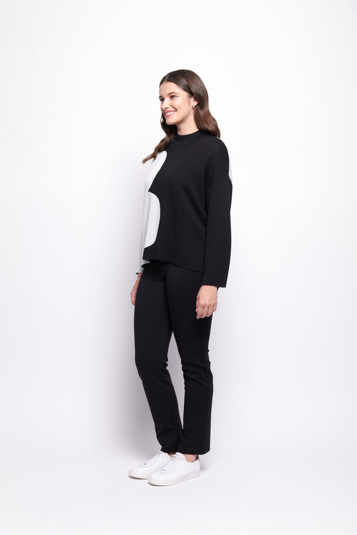 Zip Code Sweater - Mono Flower - F40 - Pizazz BoutiqueFoil