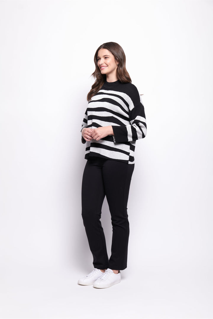 Zip Code Sweater - Mono Tiger - F41 - Pizazz BoutiqueFoil