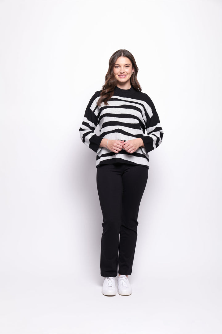 Zip Code Sweater - Mono Tiger - F41 - Pizazz BoutiqueFoil