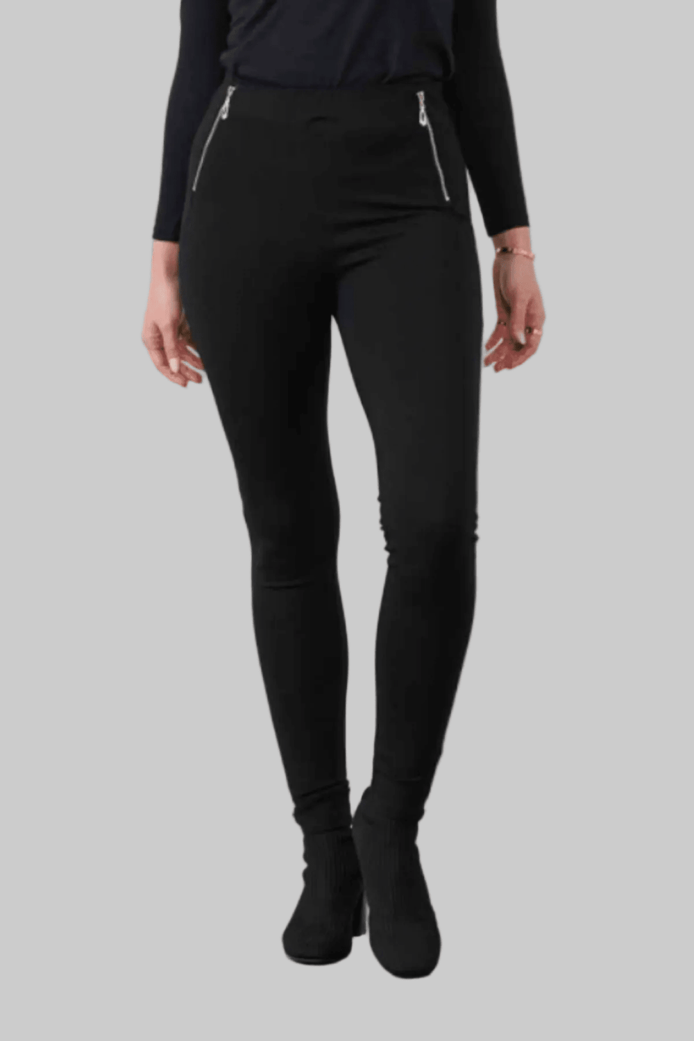 Zip Front Pant - Black - CJ34 - Pizazz BoutiqueHolmes & Fallon