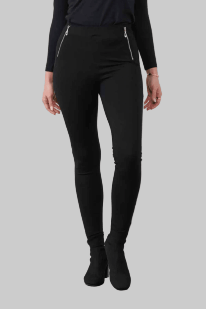 Zip Front Pant - Black - CJ34 - Pizazz BoutiqueHolmes & Fallon