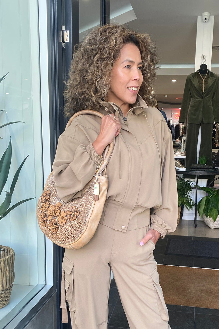 Zip Up Dolman Jacket - Palo Santo - AT11 - Pizazz BoutiqueLiverpool L.A