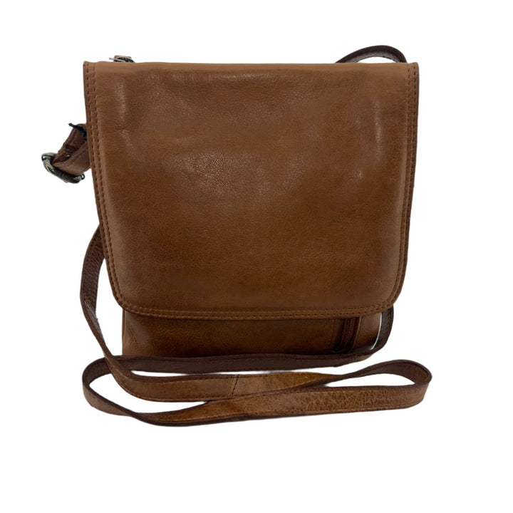 Zip Front Cross Over Bag - Tan - ML21