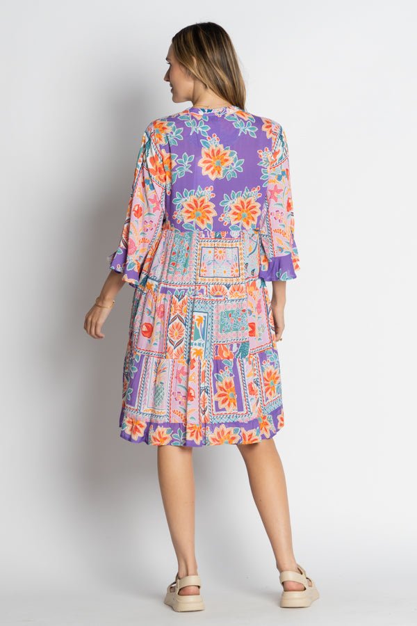 Zorana Tiered Dress - Multi - LL56 - Pizazz BoutiqueLula Life
