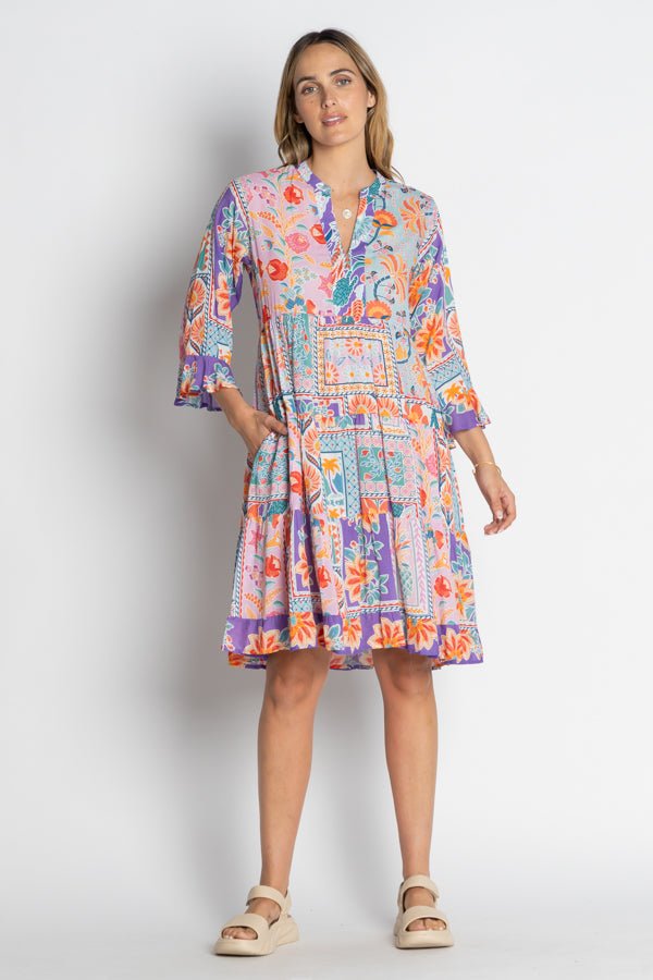 Zorana Tiered Dress - Multi - LL56 - Pizazz BoutiqueLula Life