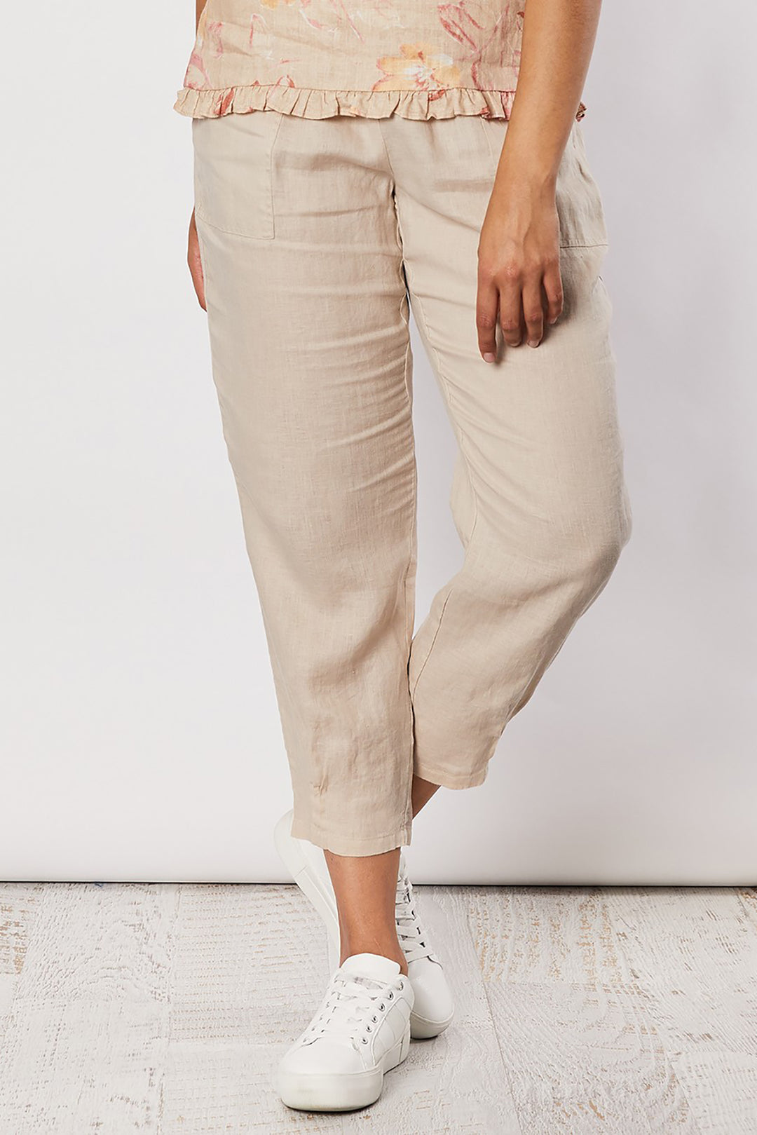 Jersey Waist Linen Pants - Natural - GS3