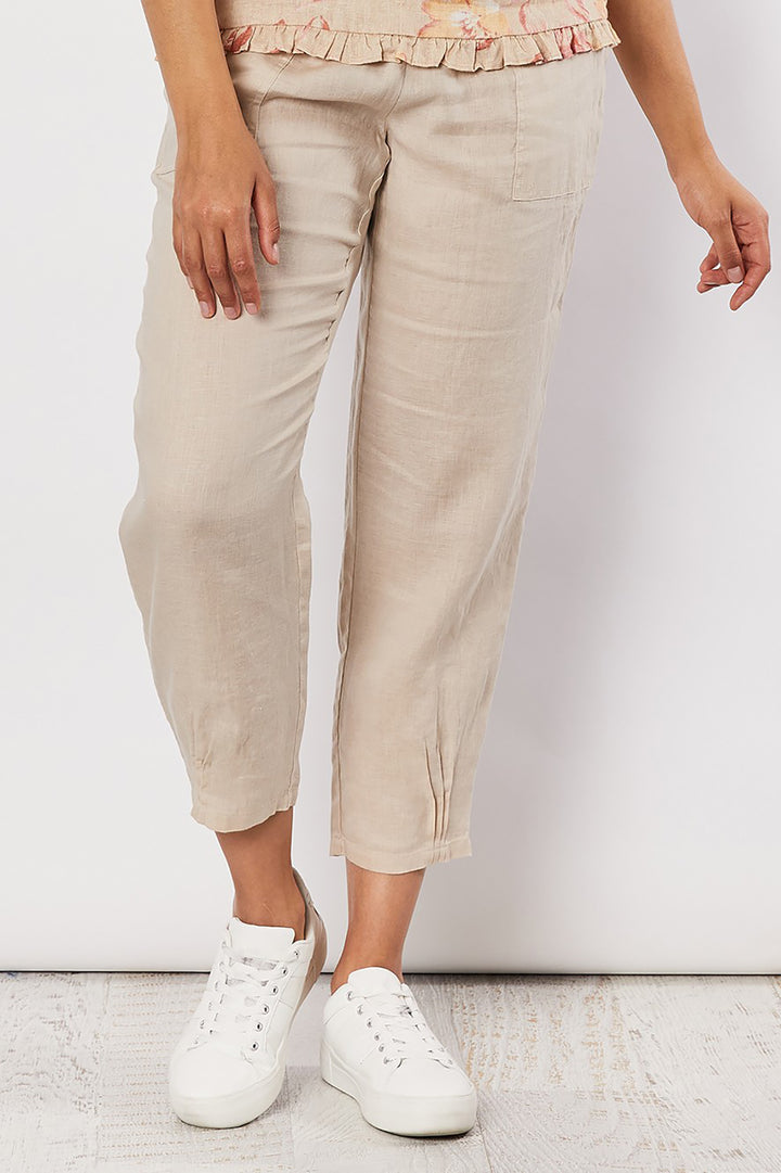 Jersey Waist Linen Pants - Natural - GS3