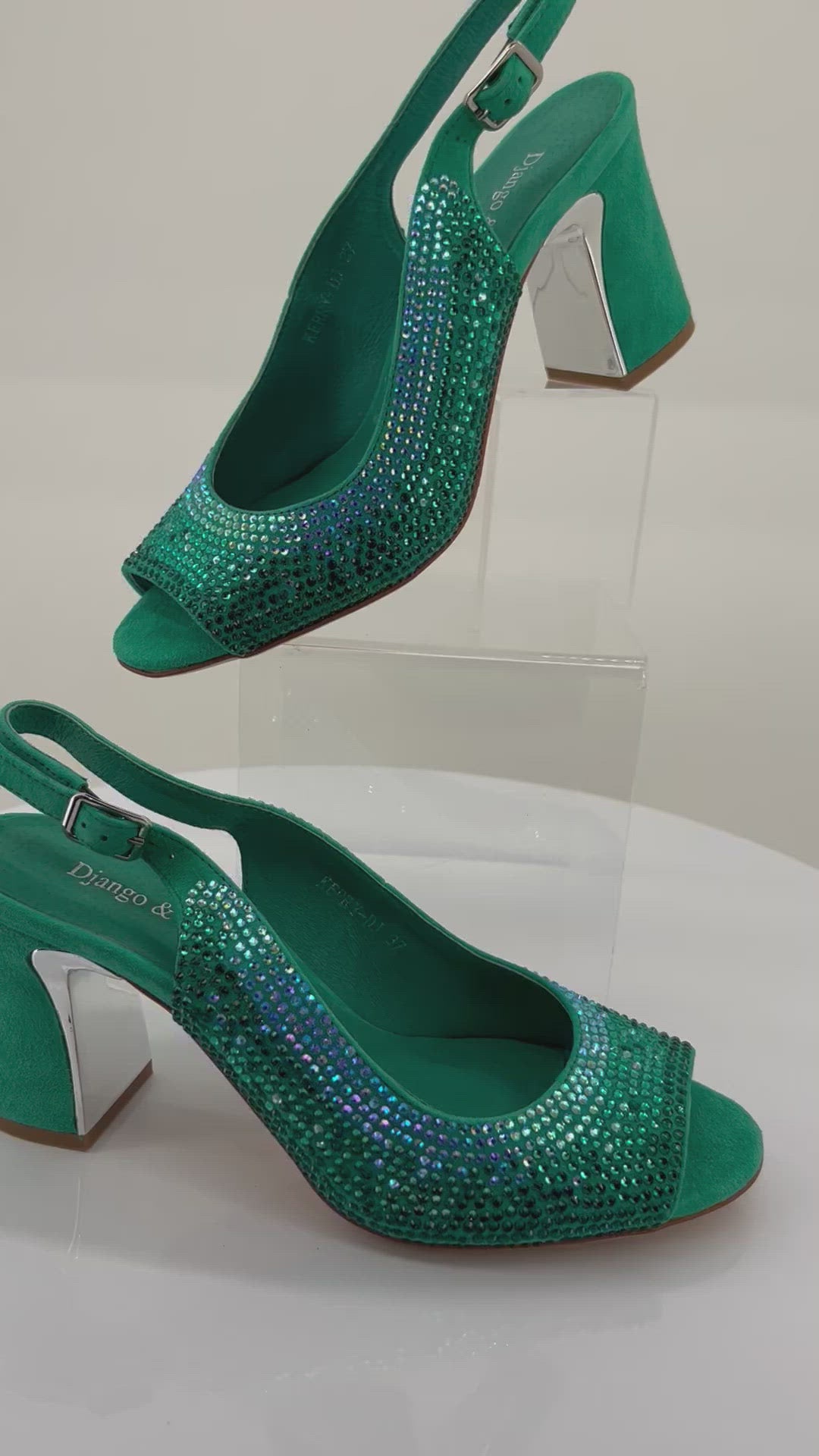 Django And Juliette Kerry heel in emerald from Pizazz Boutique