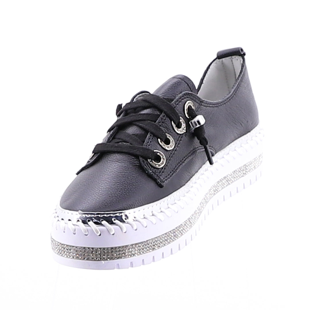Susan Lace Up Sneaker | Black | AM1
