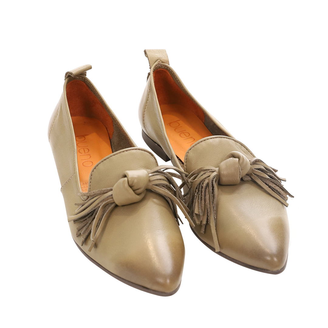 Photo of the bueno khaki loafer in brook, sold and shipped from Pizazz Boutique Nelson Bay women's dresses online Australia