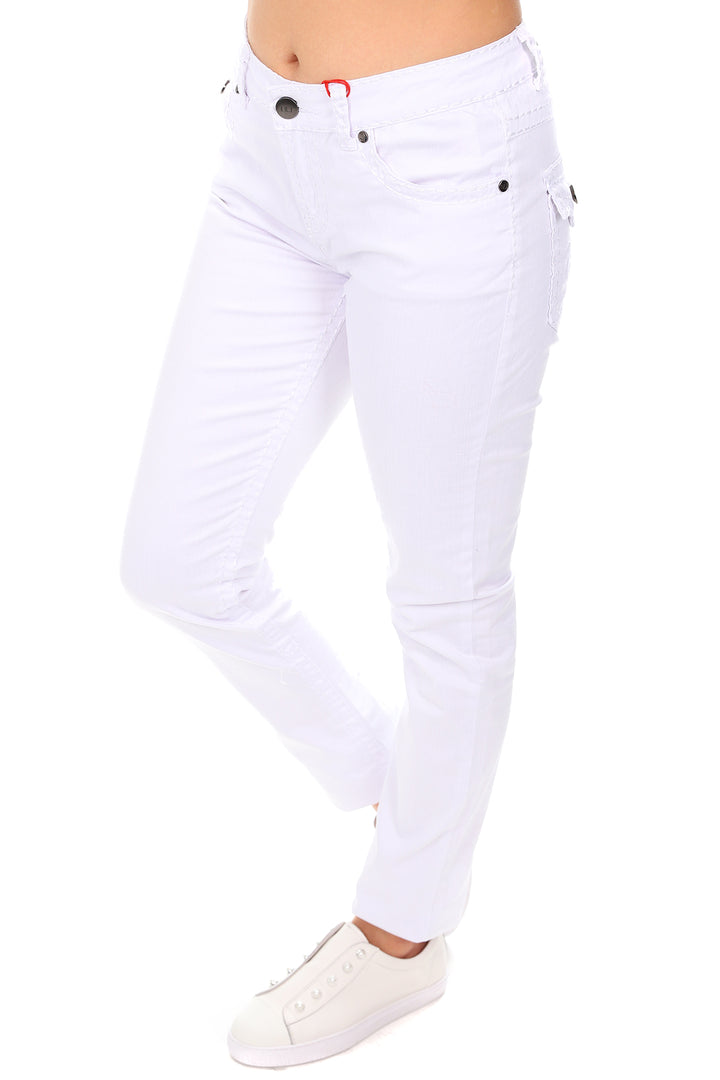Chelsea White Taper Jeans | NLJ2