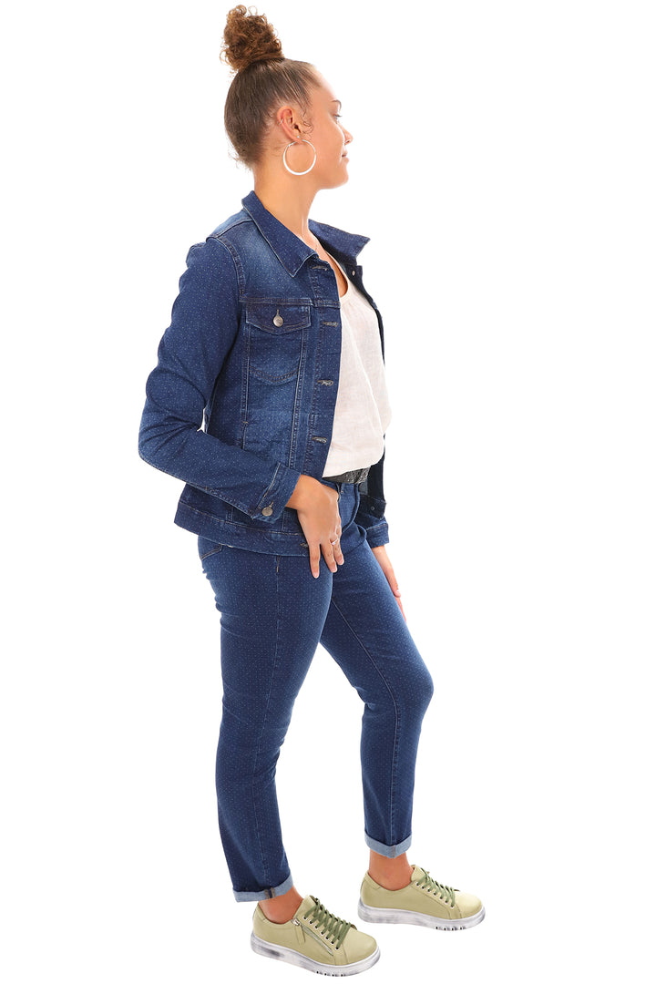 Spot Stretch Denim Jeans | Indigo | COR3
