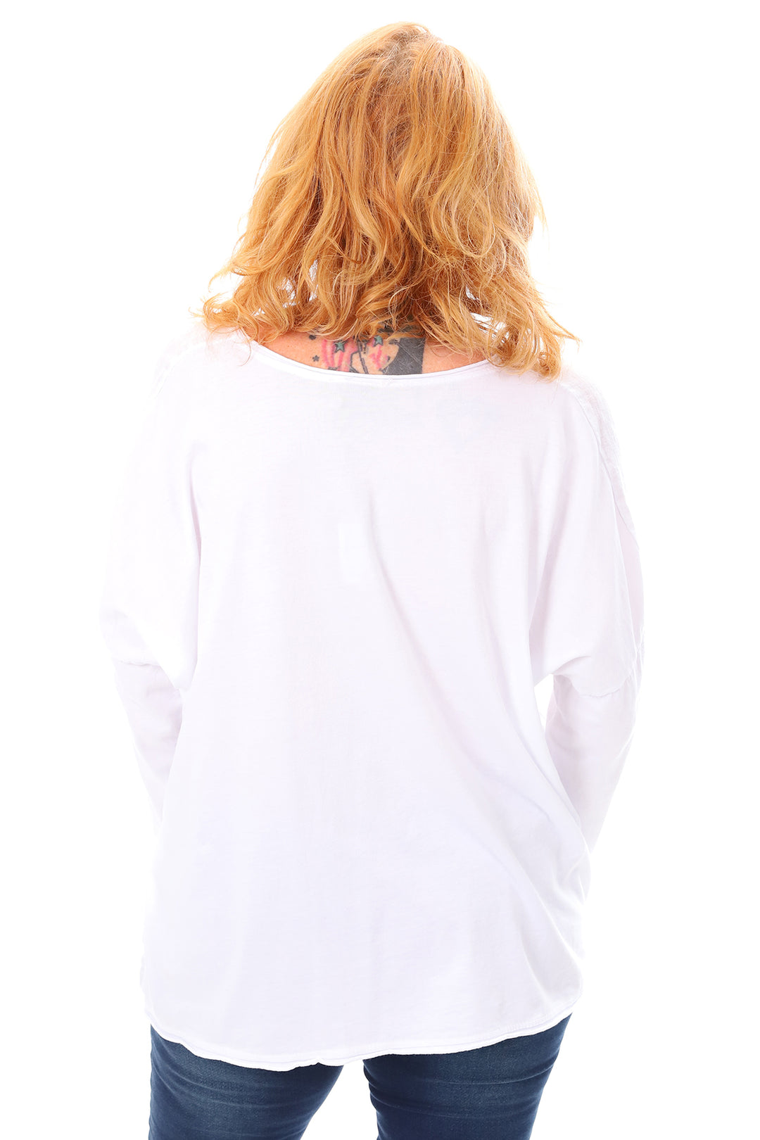 V Neck Long Sleeve Top | White | CG11