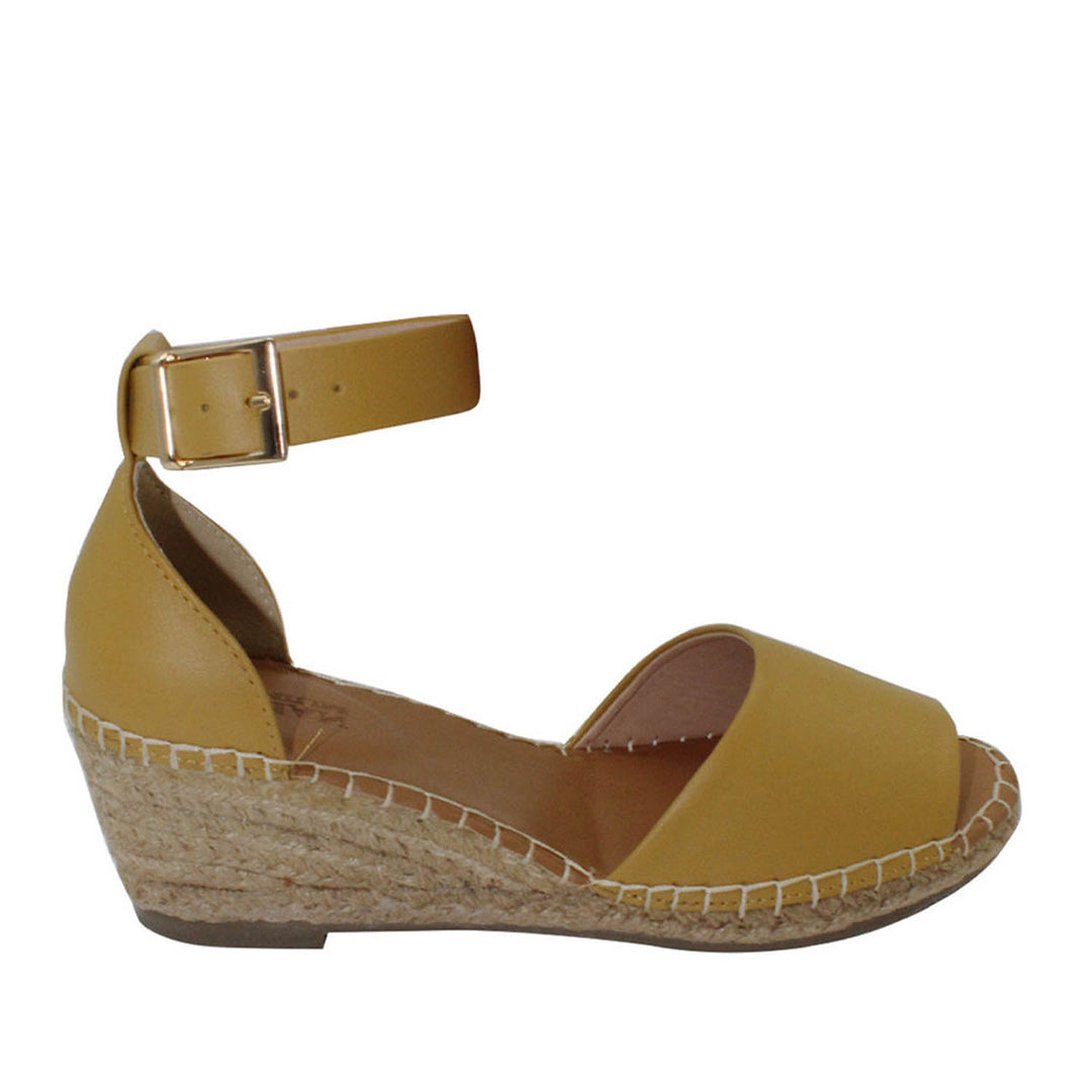 Helene Leather Wedge Heels - Mustard - HS3