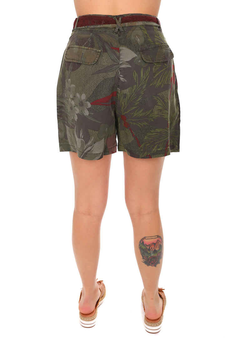 High Waisted Shorts - Military - DG8