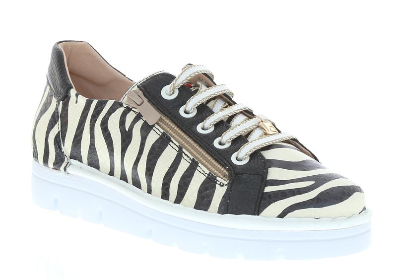 Zebra Leather Sneaker - Black - Js1