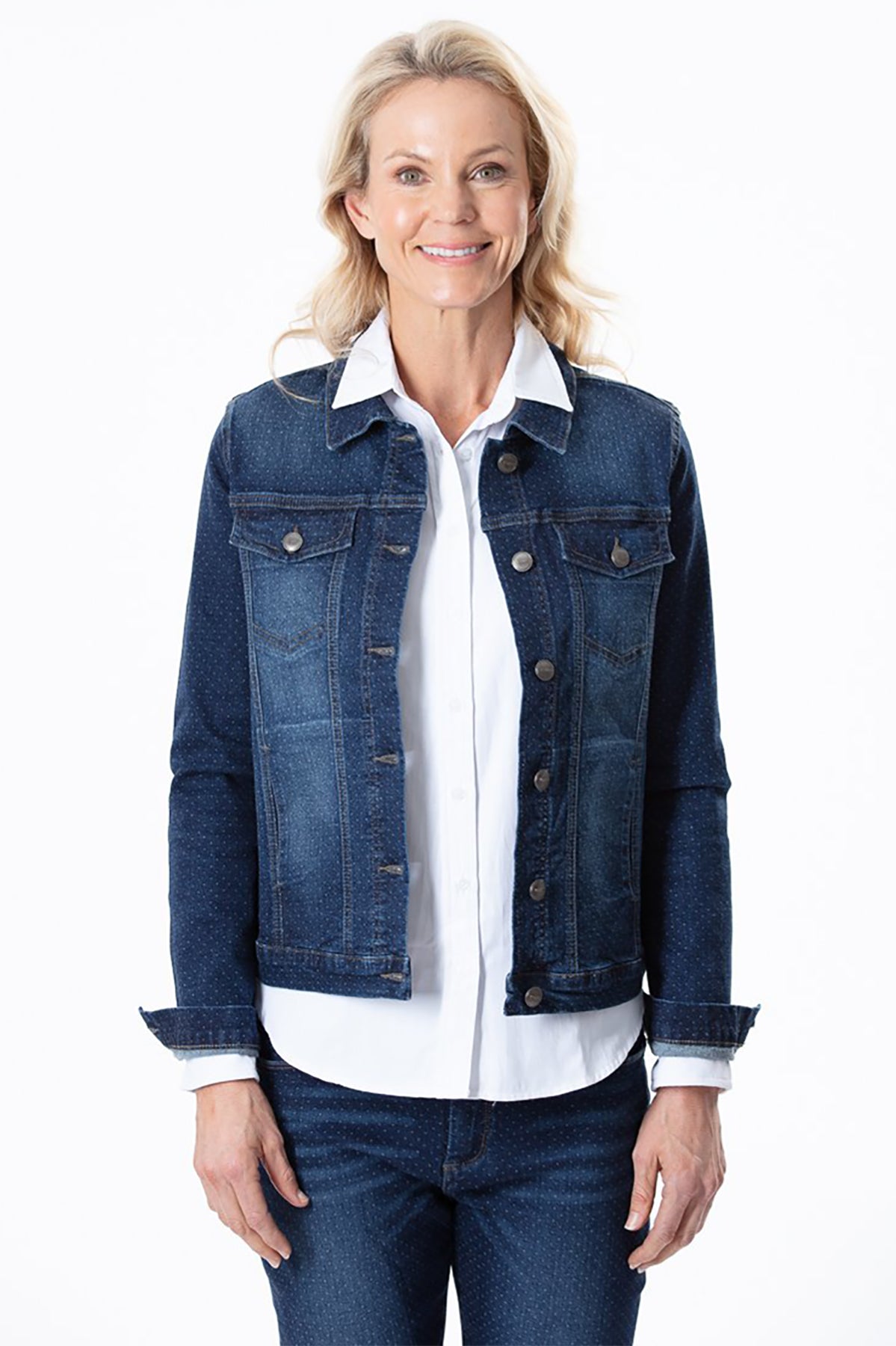 Spotty denim hot sale jacket