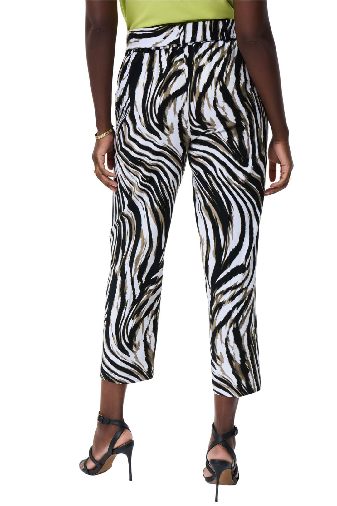 Animal print wide leg pants by Joseph Ribkoff, sold and shipped from Pizazz Boutique Nelson Bay women's dresses online Australia front view