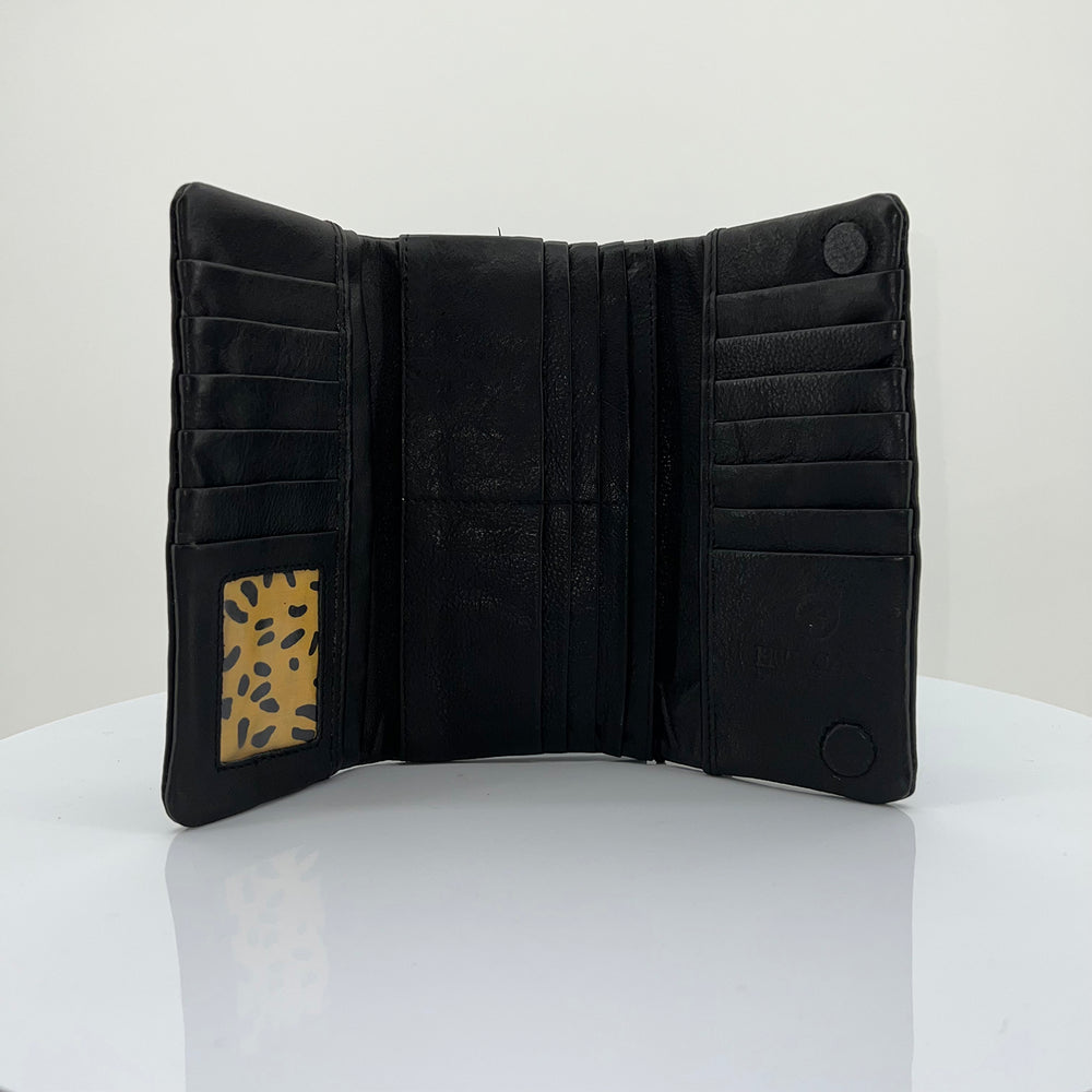 Photo of a bank wallet in black by HUMAN, sold and shipped from Pizazz Boutique Nelson Bay women's dresses online Australia